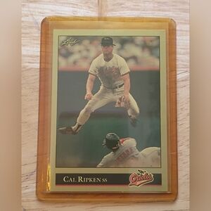 Leaf 1992 Cal Ripken Jr. Baseball Card#52 in Gold Sleeve Baltimore Orioles